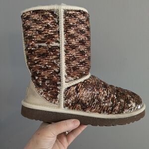 UGG Sequin Boots in Brown and Cream